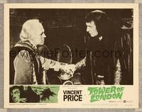 7r792 TOWER OF LONDON LC #7 '62 close up of blonde man holding Vincent Price's hand!