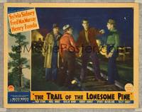 7r793 TRAIL OF THE LONESOME PINE LC '36 Fred MacMurray talking to three guys on railroad tracks!