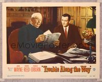 7r797 TROUBLE ALONG THE WAY LC #8 '53 close up of John Wayne appealing to priest Charles Coburn!