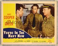 7r870 YOU'RE IN THE NAVY NOW LC #3 '51 close up of Naval officers Gary Cooper & Eddie Albert!