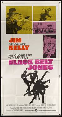 7v457 BLACK BELT JONES int'l 3sh '74 Jim Dragon Kelly, Scatman Crothers, kung fu silhouette art!