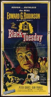7v458 BLACK TUESDAY 3sh '55 Peter Graves, sexy Jean Parker & ruthless Edward G Robinson!