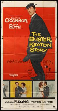 7v475 BUSTER KEATON STORY 3sh '57 Donald O'Connor as The Great Stoneface comedian, Ann Blyth