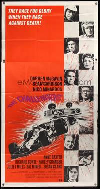 7v492 CHALLENGERS 3sh '70 Darren McGavin races for glory against death, cool F1 car racing art!