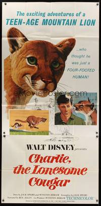 7v498 CHARLIE THE LONESOME COUGAR 3sh '67 Walt Disney, art of smiling teen-age mountain lion!