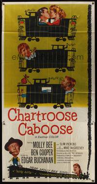 7v501 CHARTROOSE CABOOSE 3sh '60 Edgar Buchanan, Molly Bee, Ben Cooper, wacky train art!