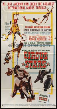 7v509 CIRCUS STARS 3sh '60 cool Russian traveling circus artwork with bears, tiger & elephant!