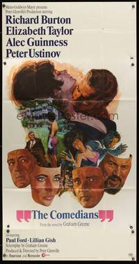 7v518 COMEDIANS 3sh '67 art of Richard Burton, Elizabeth Taylor, Alec Guinness & Peter Ustinov!