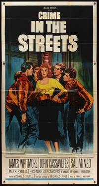 7v525 CRIME IN THE STREETS 3sh '56 directed by Don Siegel, Sal Mineo & 1st John Cassavetes!