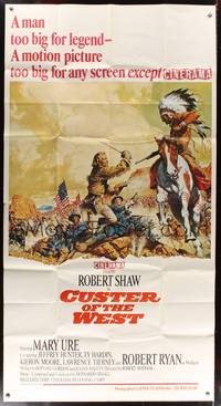 7v529 CUSTER OF THE WEST 3sh '68 art of Shaw vs Indians at the Battle of Little Big Horn!