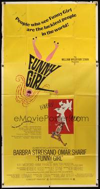7v606 FUNNY GIRL 3sh '69 Barbra Streisand, Omar Sharif, directed by William Wyler!
