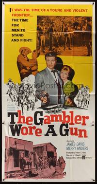 7v608 GAMBLER WORE A GUN 3sh '61 Jim Davis, Merry Anders, the time for men to stand & fight!