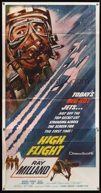 7v658 HIGH FLIGHT 3sh '57 Ray Milland, military fighter pilots fly top secret jets!