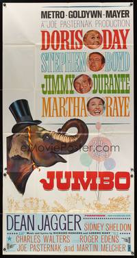 7v696 JUMBO 3sh '62 Doris Day, Jimmy Durante, Stephen Boyd, Martha Raye circus elephant!