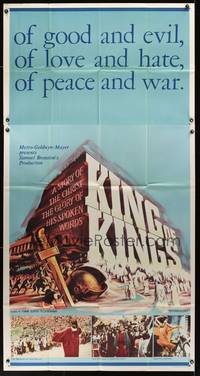 7v703 KING OF KINGS 3sh '61 Nicholas Ray Biblical epic, Jeffrey Hunter as Jesus!