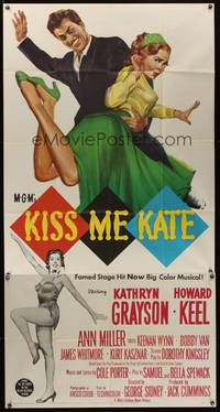 7v706 KISS ME KATE 3sh '53 great image of Howard Keel spanking Kathryn Grayson, sexy Ann Miller!