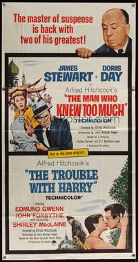 7v730 MAN WHO KNEW TOO MUCH /TROUBLE WITH HARRY 3sh '63 Alfred Hitchcock double-bill!