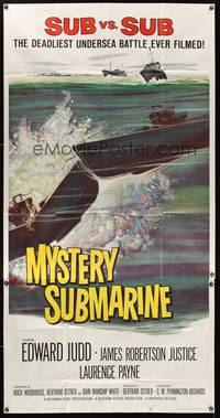 7v756 MYSTERY SUBMARINE 3sh '63 World War II's deadliest undersea sub vs. sub battle ever filmed!