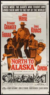 7v763 NORTH TO ALASKA 3sh R64 John Wayne & sexy Capucine in a fun-filled adventure in the Yukon!