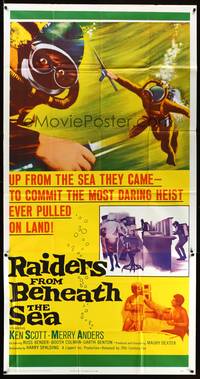 7v805 RAIDERS FROM BENEATH THE SEA 3sh '65 scuba divers rise from sea to commit daring crimes!