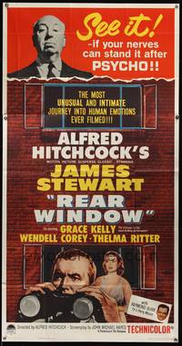 7v809 REAR WINDOW 3sh R62 Alfred Hitchcock, art of voyeur Jimmy Stewart & sexy Grace Kelly!