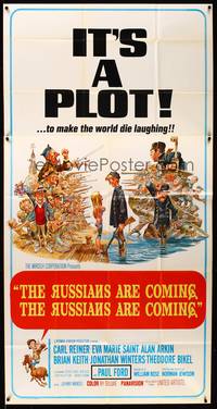 7v827 RUSSIANS ARE COMING 3sh '66 Carl Reiner, great Jack Davis art of Russians vs Americans!