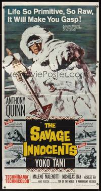 7v833 SAVAGE INNOCENTS 3sh '61 Nicholas Ray, great art of Eskimo Anthony Quinn & polar bear!