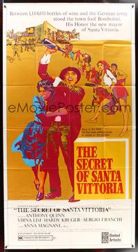 7v839 SECRET OF SANTA VITTORIA 3sh '69 great Bob Peak art of Anthony Quinn as Bombolini!