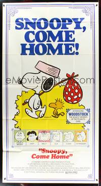 7v860 SNOOPY COME HOME 3sh '72 Peanuts, Charlie Brown, great Schulz art of Snoopy & Woodstock!