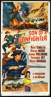 7v865 SON OF A GUNFIGHTER 3sh '66 Russ Tamblyn as Johnny Ketchum, Kieron Moore, cool western art!