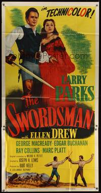 7v880 SWORDSMAN 3sh R55 swashbuckler Larry Parks romances Ellen Drew, directed by Joseph H. Lewis!
