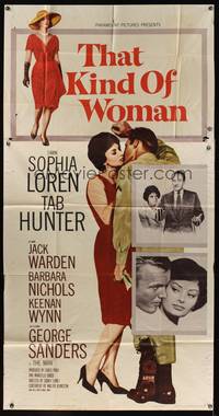7v889 THAT KIND OF WOMAN 3sh '59 images of sexy Sophia Loren, Tab Hunter & George Sanders!