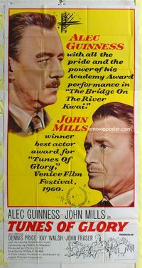 7v917 TUNES OF GLORY 3sh '60 great giant headshots of John Mills & Alec Guinness!