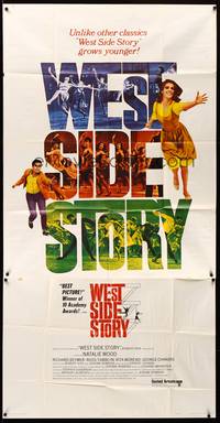 7v935 WEST SIDE STORY 3sh R68 Academy Award winning classic musical, Natalie Wood, Richard Beymer