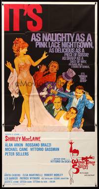 7v944 WOMAN TIMES SEVEN 3sh '67 sexy Shirley MacLaine is as naughty as a pink lace nightgown!
