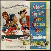 7v009 ABBOTT & COSTELLO MEET CAPTAIN KIDD 6sh '53 art of pirates Bud & Lou with Charles Laughton!