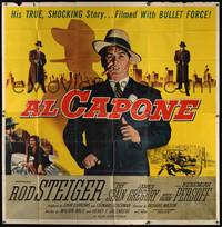 7v011 AL CAPONE 6sh '59 cool artwork of Rod Steiger as the most notorious gangster in history!