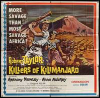 7v063 KILLERS OF KILIMANJARO 6sh '60 art of Robert Taylor in Africa's most savage mountains!