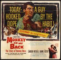 7v079 MONKEY ON MY BACK 6sh '57 Cameron Mitchell chooses a woman over dope and kicks the habit!