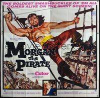 7v080 MORGAN THE PIRATE int'l 6sh '61 Morgan il pirate, barechested swashbuckler Steve Reeves art!