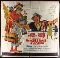7v081 MR. HOBBS TAKES A VACATION 6sh '62 great wacky artwork of tourist Jimmy Stewart!