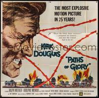7v093 PATHS OF GLORY 6sh '58 Stanley Kubrick, great artwork of Kirk Douglas in WWI!