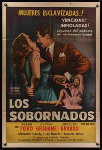 7v270 BIG HEAT Argentinean '53 great art of Glenn Ford & sexy Gloria Grahame, Fritz Lang noir!