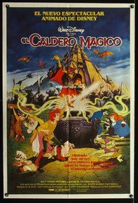7v273 BLACK CAULDRON Argentinean '85 first Walt Disney CG, cool different fantasy cartoon art!