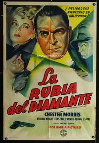 7v282 BOSTON BLACKIE GOES HOLLYWOOD Argentinean '42 cool art of tough detective Chester Morris!