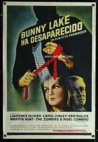 7v287 BUNNY LAKE IS MISSING Argentinean '65 directed by Otto Preminger, completely different art!