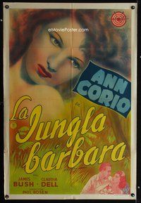 7v289 CALL OF THE JUNGLE Argentinean '44 wonderful super close up art of sexy exotic Ann Corio!