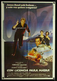 7v349 LICENCE TO KILL Argentinean '89 Timothy Dalton as James Bond, he's out for revenge!