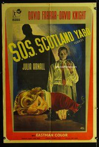 7v351 LOST Argentinean '55 art of David Farrar & Julia Arnall by Bayon, S.O.S. Scotland Yard!