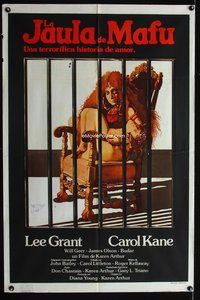 7v356 MAFU CAGE Argentinean '78 directed by Karen Arthur, creepy art of captive Carol Kane!